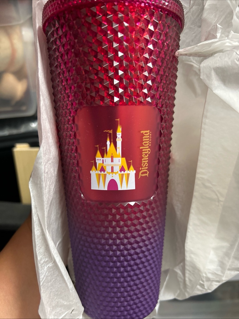 Starbucks Disneyland Venti Red & Purple Ombre Venti Studded Tumbler